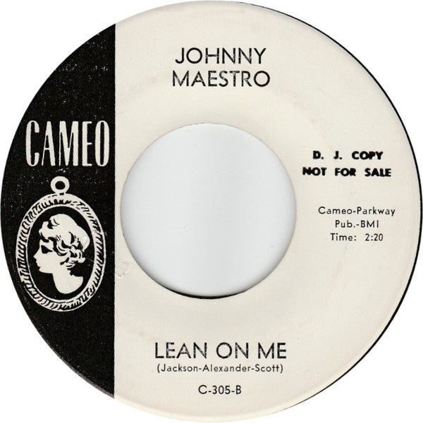 Johnny Maestro : (It's Harder To) Make Up My Mind / Lean On Me (7", Promo)