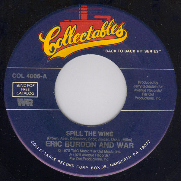 Eric Burdon & War : Spill The Wine / Magic Mountain (7", RE)