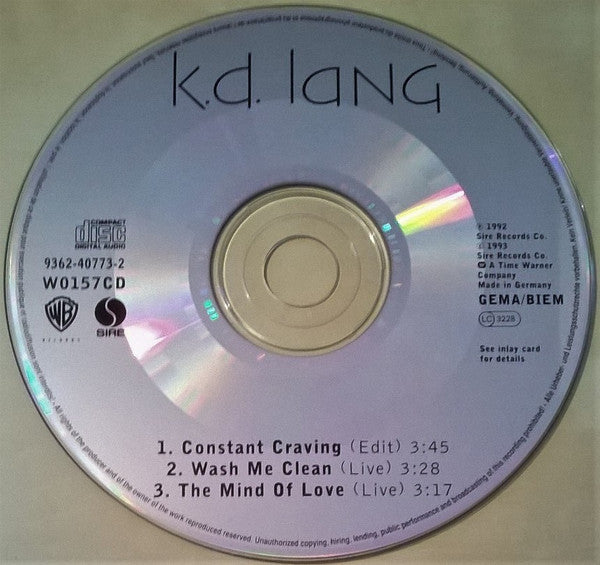 k.d. lang : Constant Craving (CD, Single)