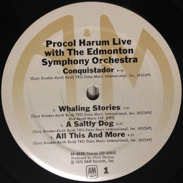 Procol Harum In Concert With The Edmonton Symphony Orchestra : Live (LP, Album, RE, Mon)
