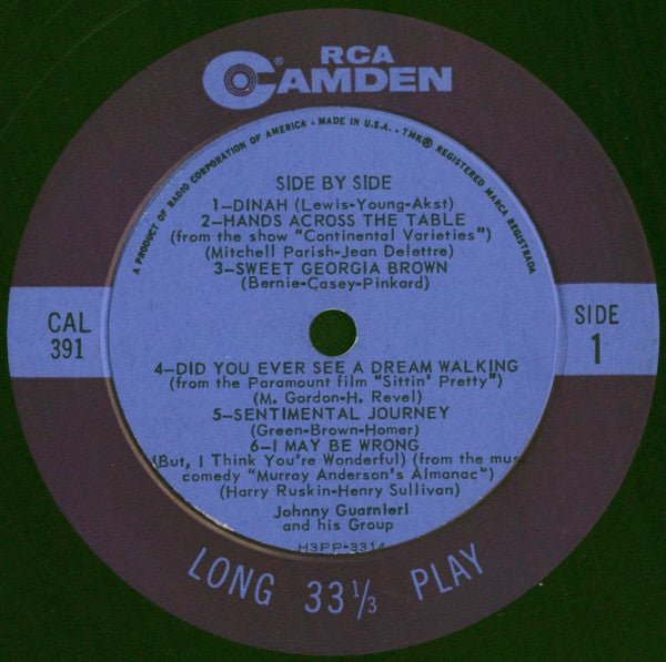Johnny Guarnieri And His Group : Side By Side (LP, Album, Mono)