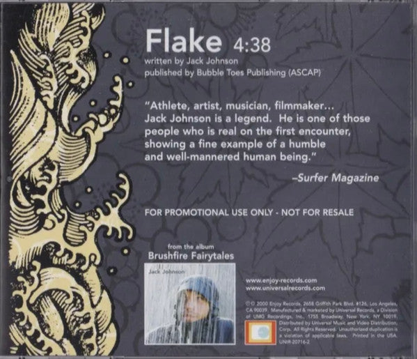 Jack Johnson : Flake (CD, Single, Promo)