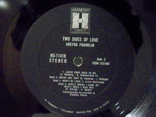 Aretha Franklin : Two Sides Of Love (LP, Comp, Bla)