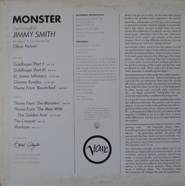Jimmy Smith : Monster (LP, Album, Mono)