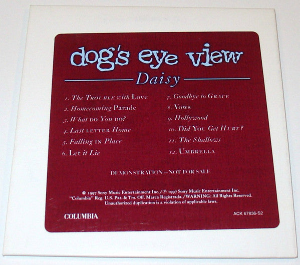 Dog's Eye View : Daisy (CD, Album, Promo)
