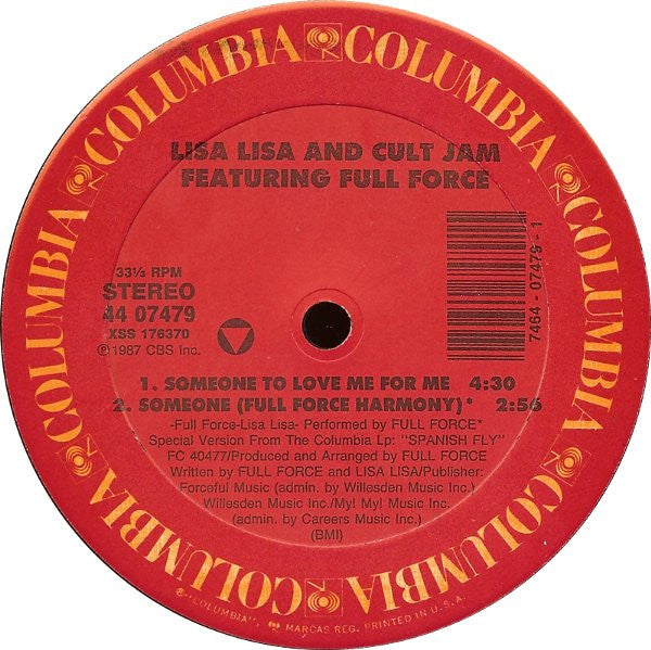 Lisa Lisa & Cult Jam Featuring Full Force : Someone To Love Me For Me (12")