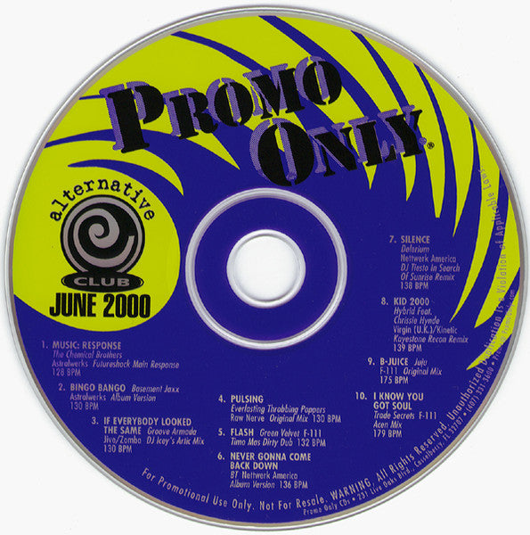 Various : Promo Only Alternative Club June 2000 (CD, Comp, Promo)