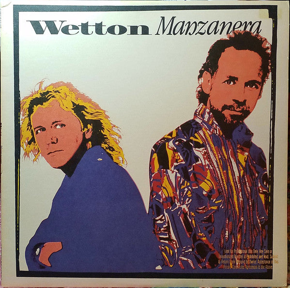 John Wetton / Phil Manzanera : Wetton/Manzanera (LP, Album, SRC)