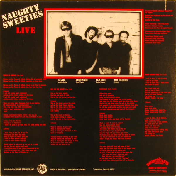 Naughty Sweeties : Naughty Sweeties Live (12", S/Sided, EP)