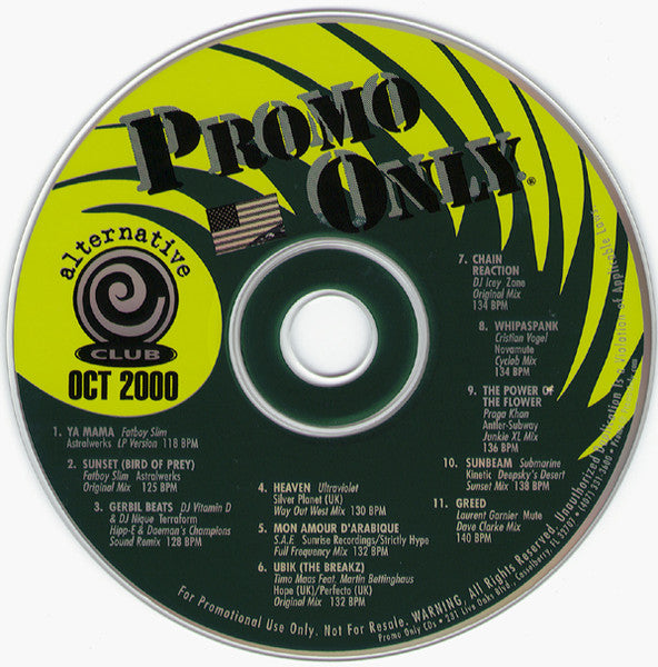 Various : Promo Only Alternative Club October 2000 (CD, Comp, Promo)