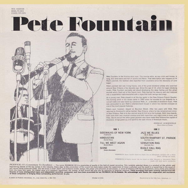 Pete Fountain : Pete Fountain (LP, Comp, Mono, M/Print, Ele)