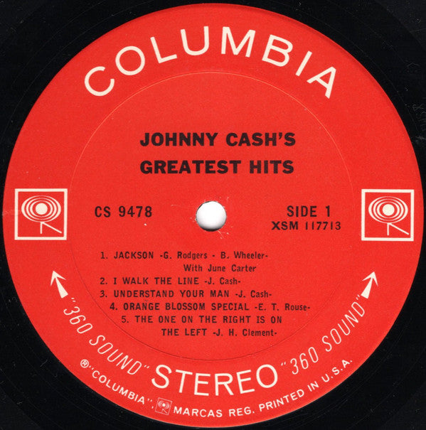Johnny Cash : Johnny Cash's Greatest Hits (Volume 1) (LP, Comp, Ter)