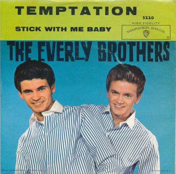 Everly Brothers : Temptation / Stick With Me Baby (7", Single)