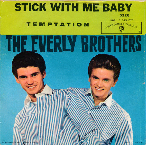 Everly Brothers : Temptation / Stick With Me Baby (7", Single)