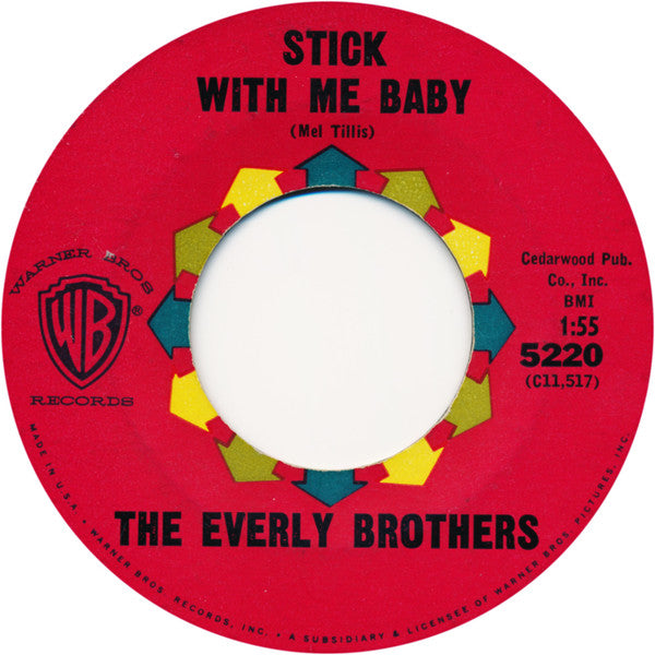 Everly Brothers : Temptation / Stick With Me Baby (7", Single)