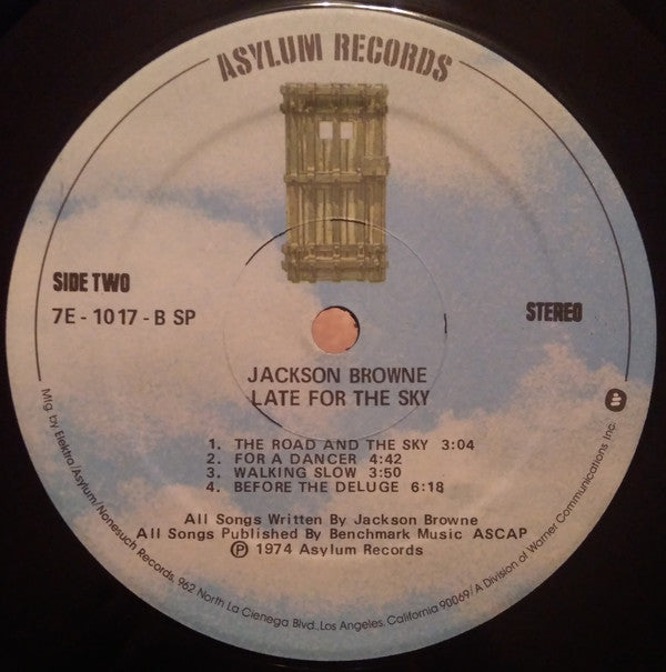 Jackson Browne : Late For The Sky (LP, Album, SP )