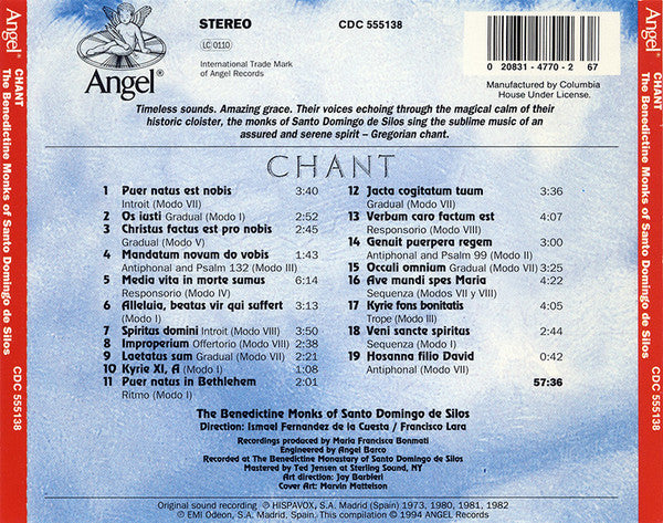 Coro De Monjes Del Monasterio De Santo Domingo De Silos : Chant (CD, Album, Club)