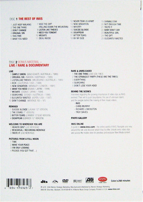 INXS : I'm Only Looking - The Best Of (2xDVD-V, Comp, RM, NTSC)