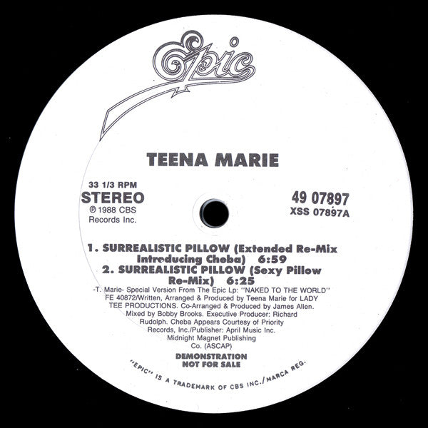 Teena Marie : Surrealistic Pillow (12", Promo)