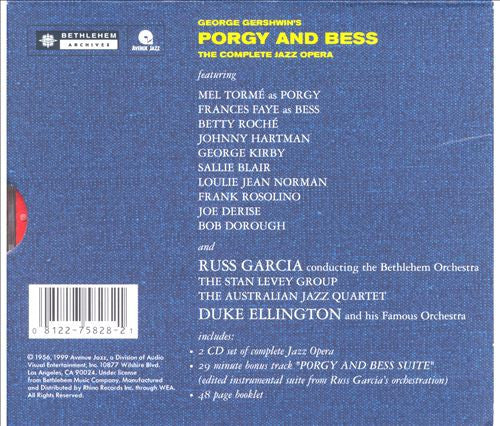 Mel Tormé And Frances Faye With Duke Ellington And His Orchestra And Russell Garcia And His Orchestra : The Complete George Gershwin Porgy And Bess (2xCD, Album, Mono, RE, RM)