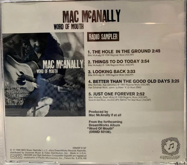 Mac McAnally : Word of Mouth Radio Sampler (HDCD, Promo, Smplr)