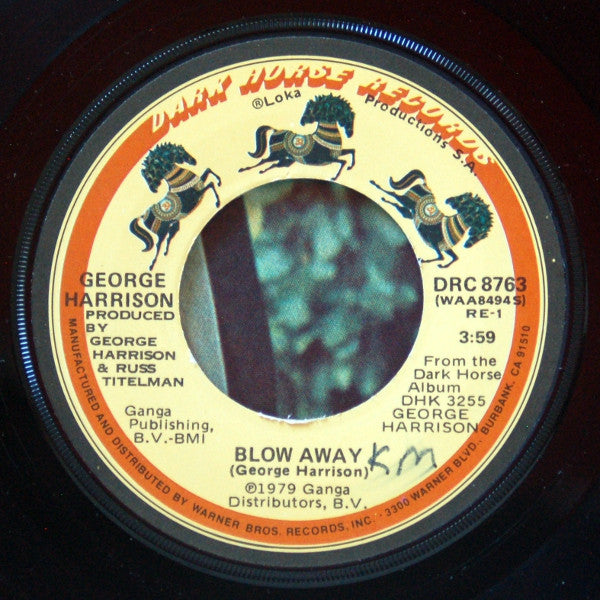 George Harrison : Blow Away (7", Single, Win)