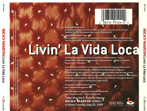 Ricky Martin : Livin' La Vida Loca (CD, Single)