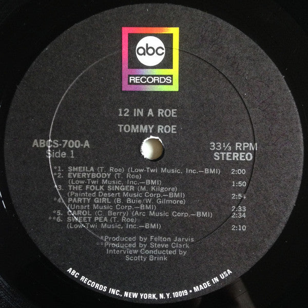 Tommy Roe : 12 In A Roe A Collection Of Tommy Roe's Greatest Hits (LP, Comp, Gat)