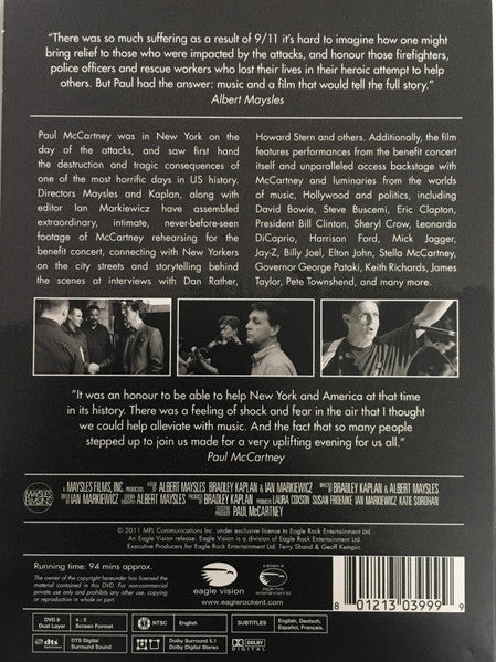 Paul McCartney : The Love We Make (DVD-V, NTSC)