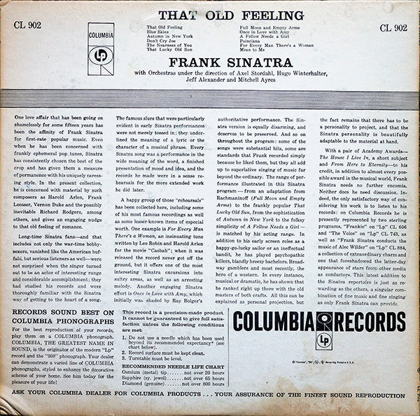 Frank Sinatra : That Old Feeling (LP, Comp, Mono)