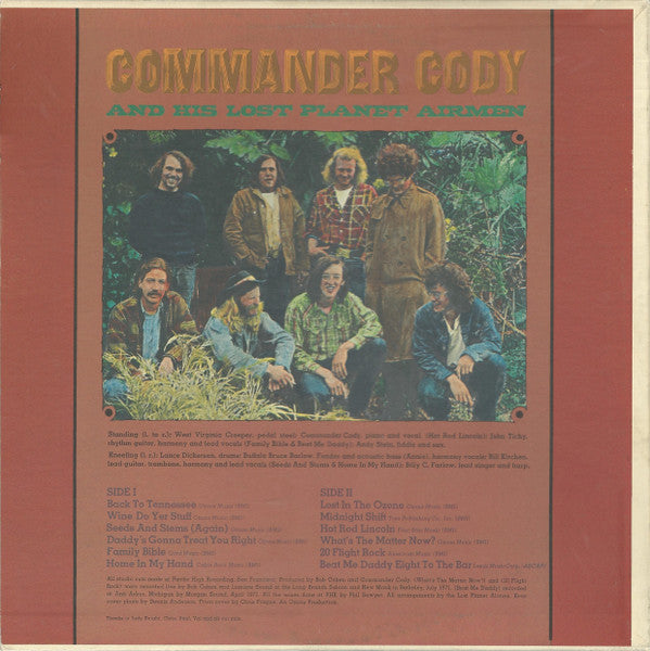 Commander Cody And His Lost Planet Airmen : Lost In The Ozone (LP, Album, PRC)