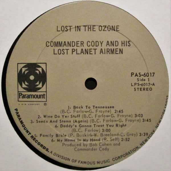 Commander Cody And His Lost Planet Airmen : Lost In The Ozone (LP, Album, PRC)