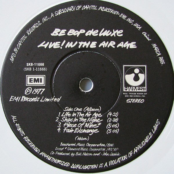 Be Bop Deluxe : Live! In The Air Age (LP, Album, Whi + 12", EP, Jac)