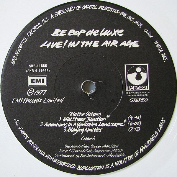 Be Bop Deluxe : Live! In The Air Age (LP, Album, Whi + 12", EP, Jac)