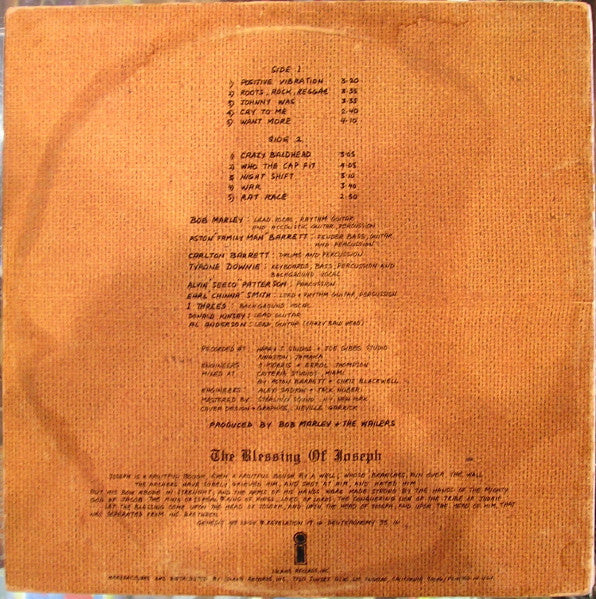 Bob Marley & The Wailers : Rastaman Vibration (LP, Album, RE, Gat)