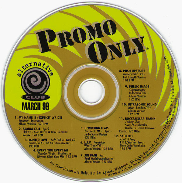 Various : Promo Only Alternative Club March 99 (CD, Comp, Promo)