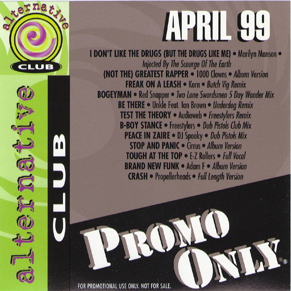 Various : Promo Only Alternative Club April 99 (CD, Comp, Promo)