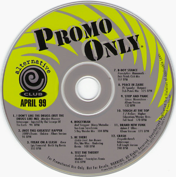 Various : Promo Only Alternative Club April 99 (CD, Comp, Promo)