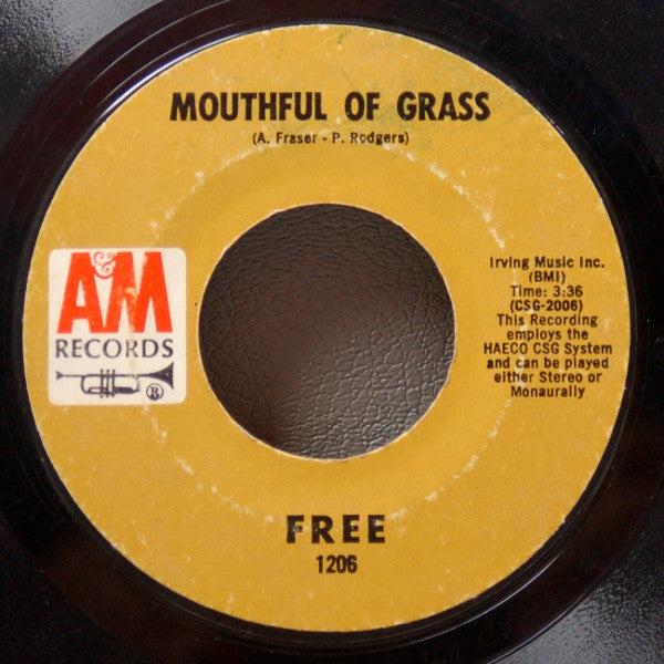 Free : All Right Now (7", Single, Styrene, Mon)