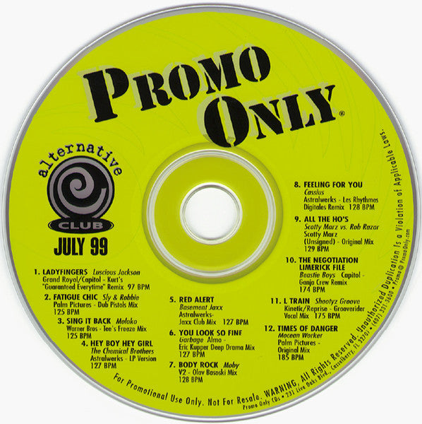 Various : Promo Only Alternative Club July 99 (CD, Comp, Promo)