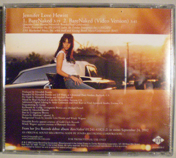 Jennifer Love Hewitt : BareNaked (CD, Single, Promo)