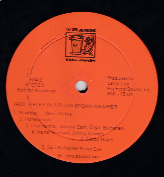 Jack Ripley : Here's..... Jack Ripley In A Plain Brown Wrapper (LP, Album)