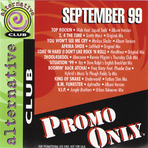 Various : Promo Only Alternative Club September 99 (CD, Comp, Promo)