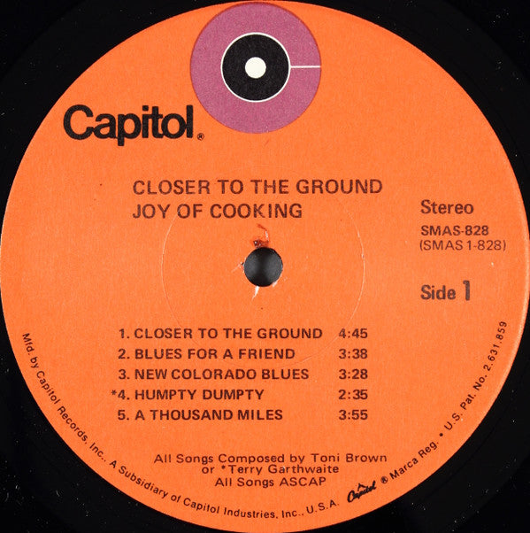 Joy Of Cooking : Closer To The Ground (LP, Album, Gat)