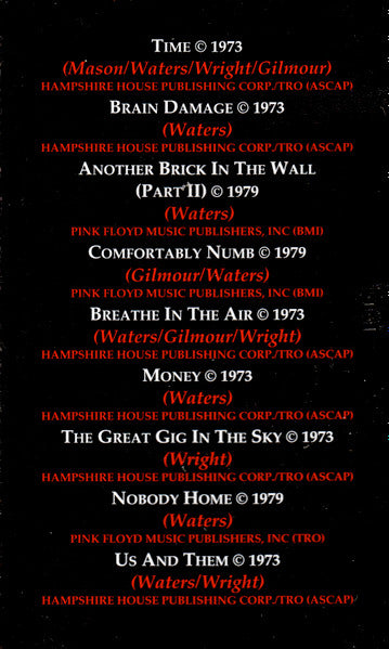 London Philharmonic Orchestra : Plays The Music Of Pink Floyd (Cass, Album)