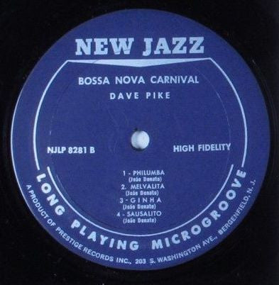 Dave Pike : Bossa Nova Carnival (LP, Album, Mono, RVG)