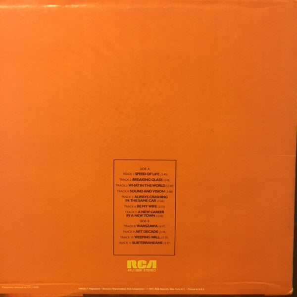 David Bowie : Low (LP, Album, RE, Ind)