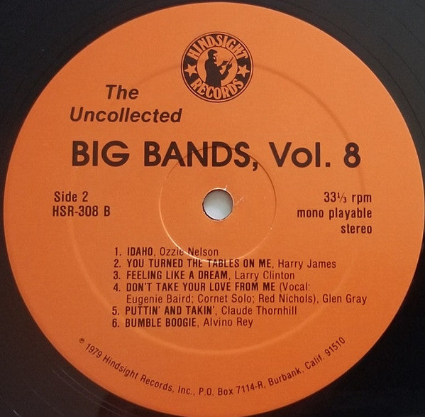 Various : The Uncollected Big Bands Vol. 8 (LP, Mono)