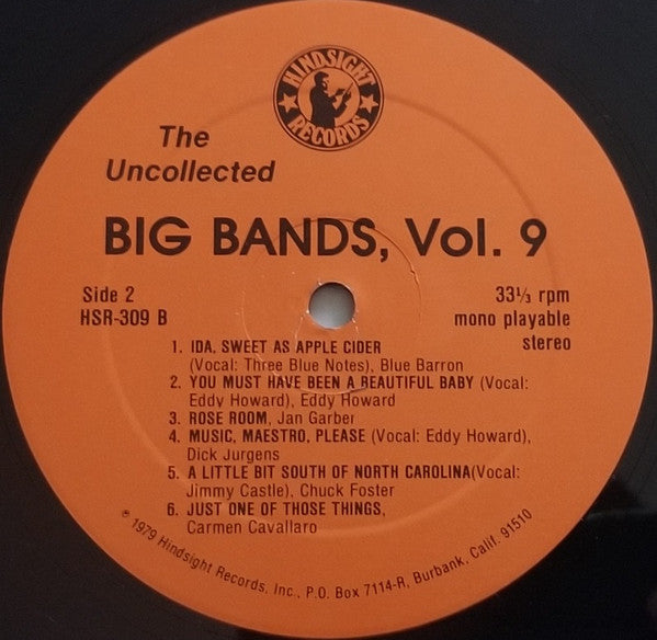 Various : The Uncollected Big Bands Vol. 9 (LP, Mono)