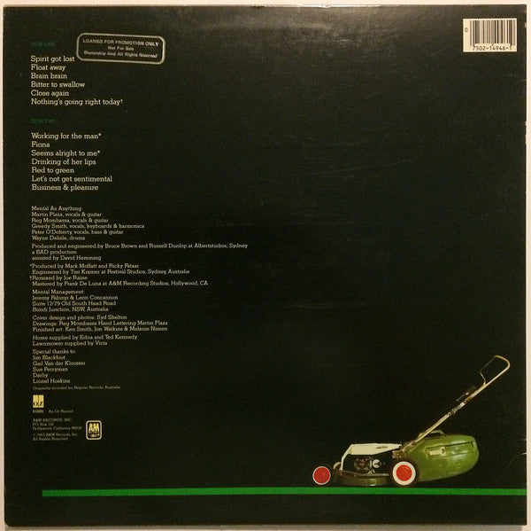 Mental As Anything : Creatures Of Leisure (LP, Album, Ele)